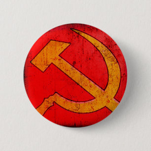 Macaron Rond 5 Cm Bouton de marteau et de faucille de l'URSS de
