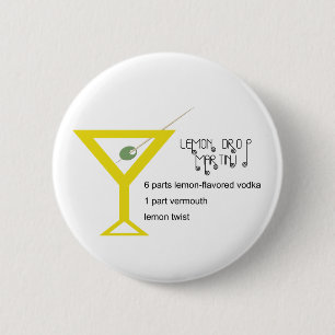 Macaron Rond 5 Cm Bouton de Martini de baisse de citron