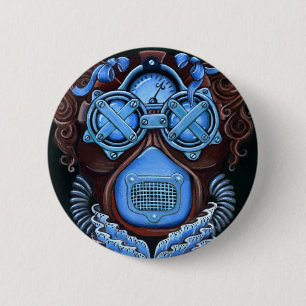 Macaron Rond 5 Cm Bouton de mascarade de Steampunk