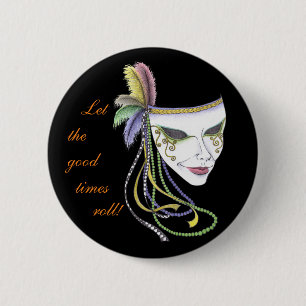 Macaron Rond 5 Cm Bouton de masque de mardi gras