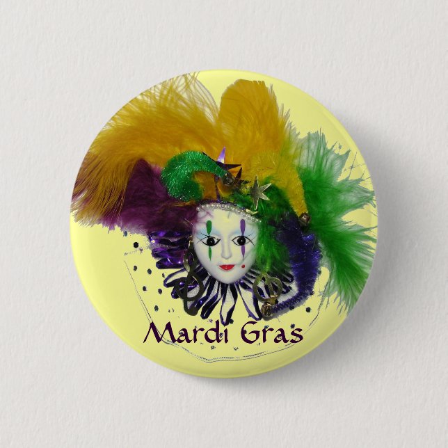 Macaron Rond 5 Cm Bouton de masque de mardi gras (Devant)