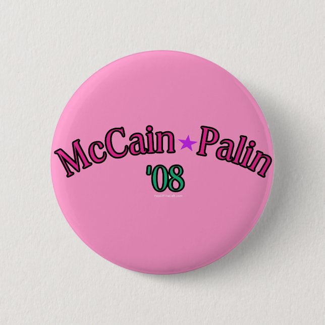 Macaron Rond 5 Cm Bouton de McCain Palin '08 (Devant)