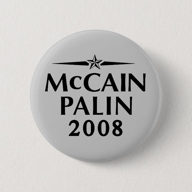 Macaron Rond 5 Cm Bouton de McCain Palin 2008 (Devant)