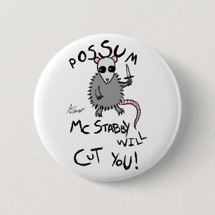 Macaron Rond 5 Cm Bouton de McStabby d'opossum