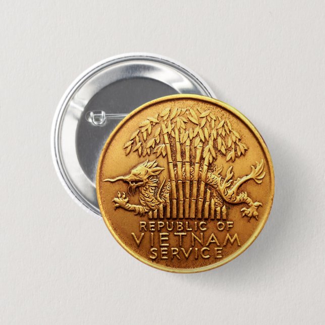 Macaron Rond 5 Cm Bouton de médaille de service du Vietnam (Devant & derrière)
