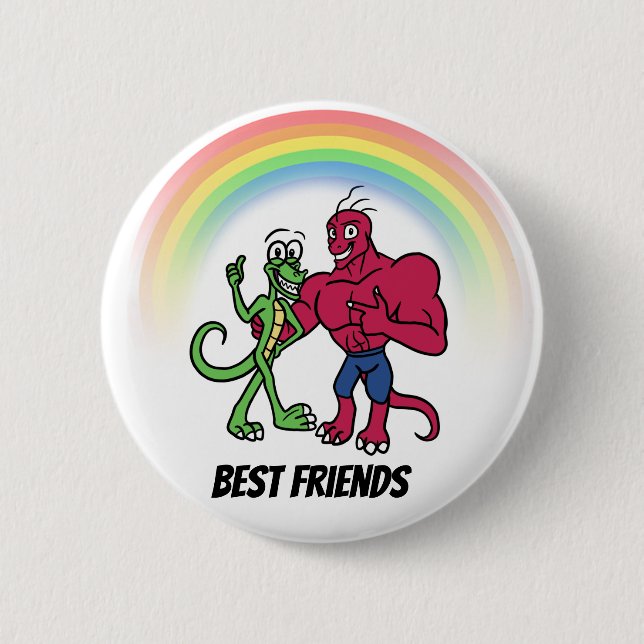 Macaron Rond 5 Cm Bouton de meilleurs amis (Devant)