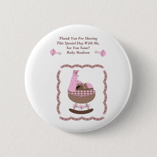 Macaron Rond 5 Cm Bouton de Merci (Devant)