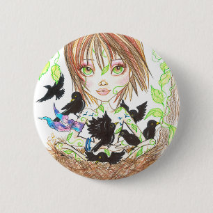 Macaron Rond 5 Cm Bouton de merle