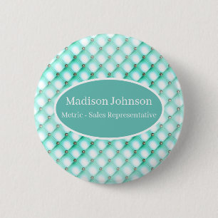 Macaron Rond 5 Cm Bouton de métier joli vert menthe