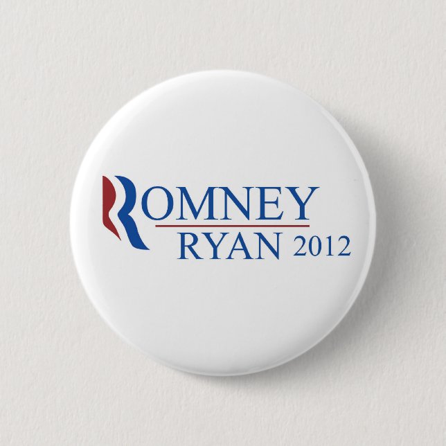 Macaron Rond 5 Cm Bouton de Mitt Romney Paul Ryan 2012 (Devant)