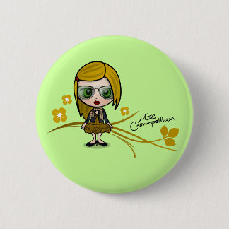 Macaron Rond 5 Cm Bouton de "Mlle Cosmopolitan"