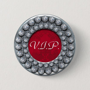 Macaron Rond 5 Cm Bouton de modèle de VIP avec de l'argent et des
