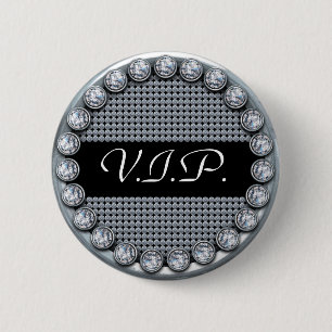 Macaron Rond 5 Cm Bouton de modèle de VIP avec de l'argent et des