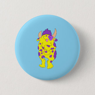 Macaron Rond 5 Cm Bouton de monstre flou tacheté