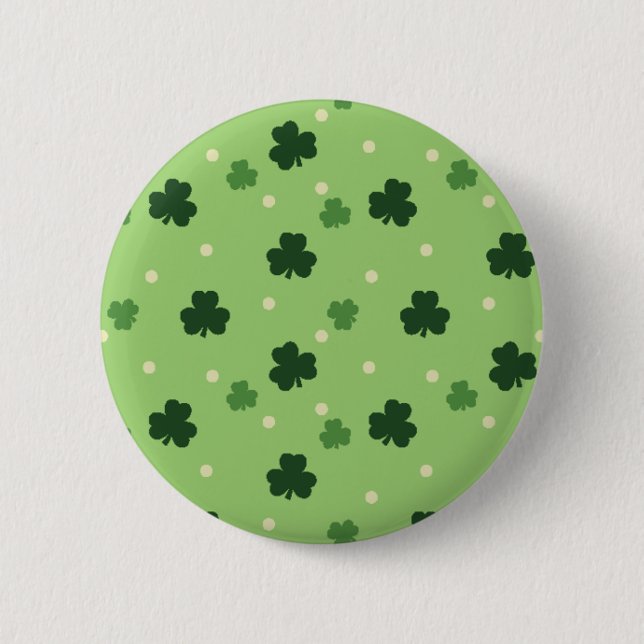 Macaron Rond 5 Cm Bouton de motif de shamrock (Devant)