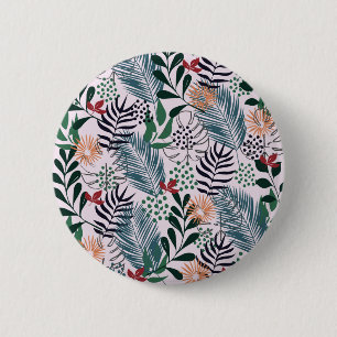 Macaron Rond 5 Cm Bouton de motif floral