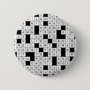 Macaron Rond 5 Cm Bouton de mots croisé