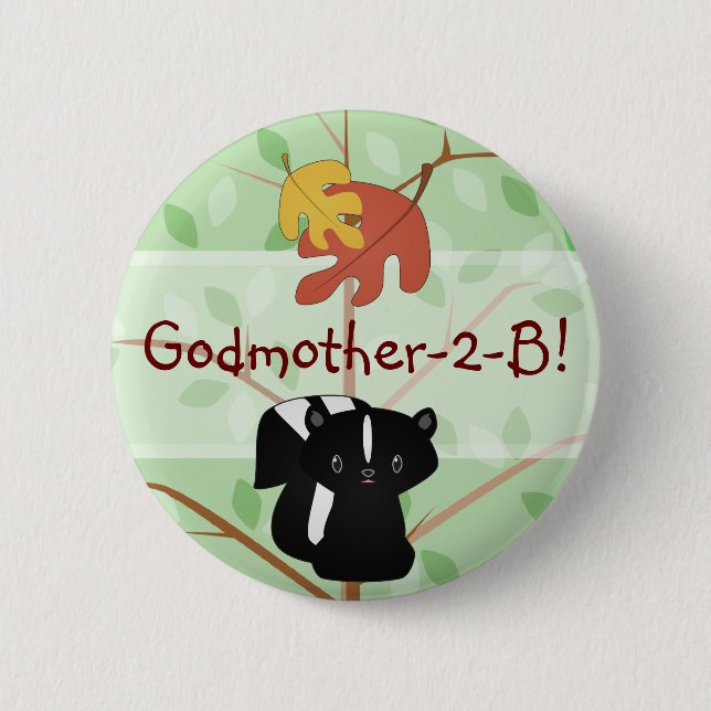 Macaron Rond 5 Cm Bouton de mouffette de région boisée (Devant)