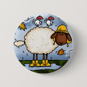 Macaron Rond 5 Cm bouton de moutons d'automne