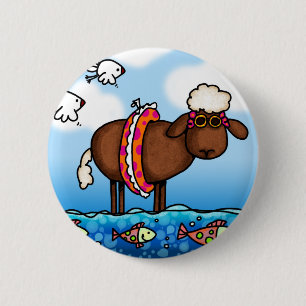 Macaron Rond 5 Cm bouton de moutons d'été