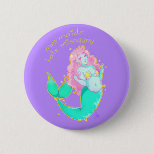 Macaron Rond 5 Cm Bouton de mysogynie de haine de sirènes