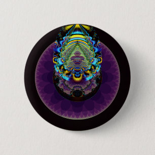Macaron Rond 5 Cm Bouton de naissance de fractale