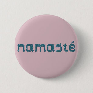 Macaron Rond 5 Cm Bouton de Namaste Teal