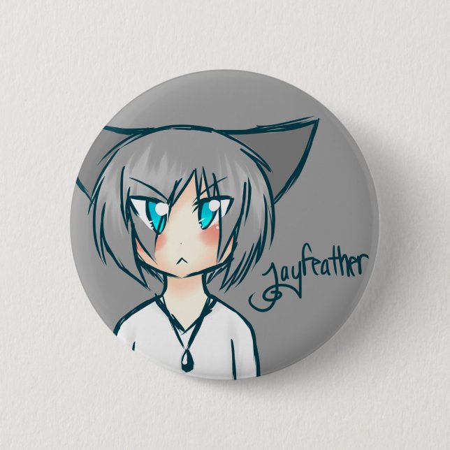 Macaron Rond 5 Cm Bouton de Nekomimi Jayfeather (Devant)