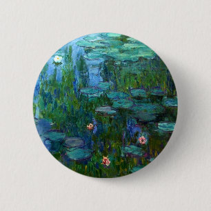 Macaron Rond 5 Cm Bouton de nénuphars de Monet Nympheas