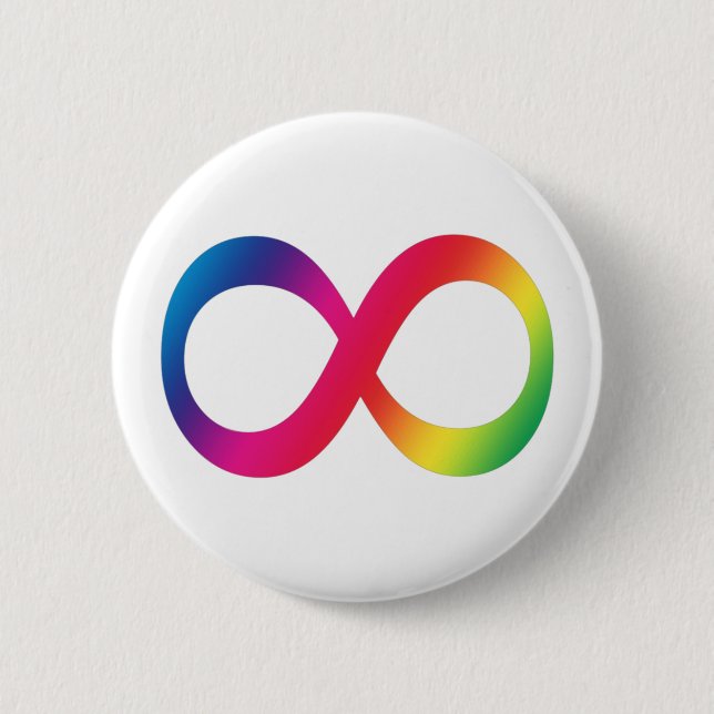 Macaron Rond 5 Cm Bouton de Neurodiversity (Devant)