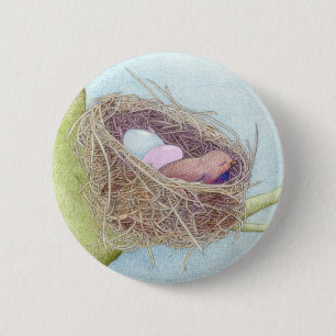 Macaron Rond 5 Cm Bouton de nid d'oiseaux