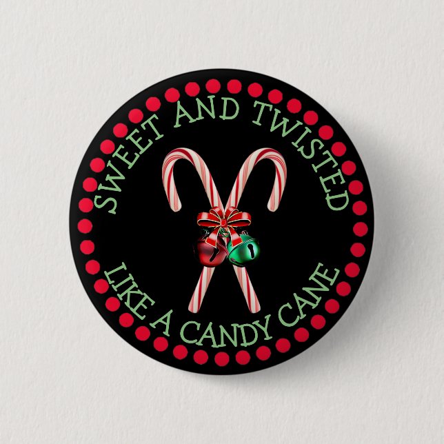 Macaron Rond 5 Cm Bouton de Noël amusant (Devant)