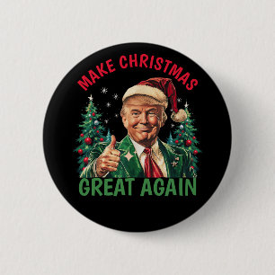 Macaron Rond 5 Cm Bouton de Noël de Trump, Rendre sa grandeur à Noël