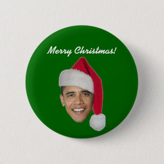 Macaron Rond 5 Cm Bouton de Noël d'Obama (adhésif pour pare-chocs de