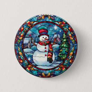 Macaron Rond 5 Cm Bouton de Noël en verre tendu