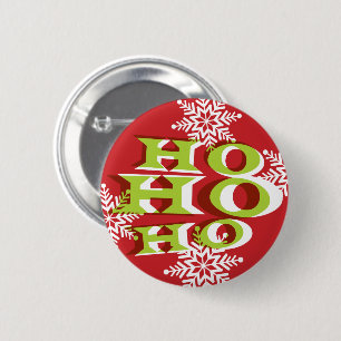 Macaron Rond 5 Cm Bouton de Noël Ho Ho Christmas