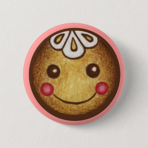 Macaron Rond 5 Cm Bouton de Noël Pain d'épices Garçon Fille