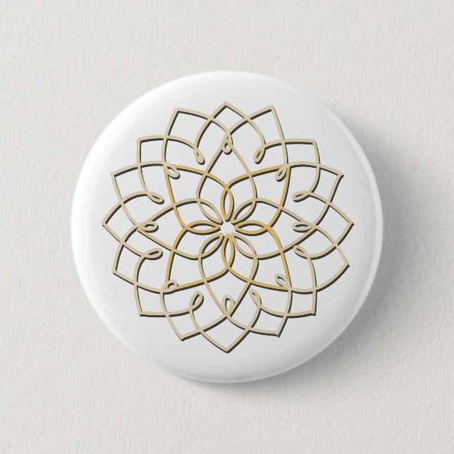 Macaron Rond 5 Cm Bouton de noeud de Lotus (blanc) (Devant)