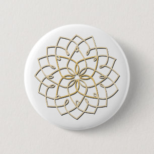 Macaron Rond 5 Cm Bouton de noeud de Lotus (blanc)
