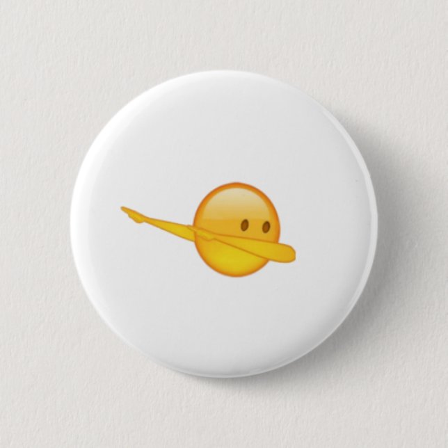 Macaron Rond 5 Cm Bouton de norme d'emoji de limande (Devant)