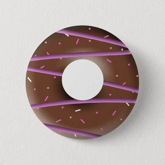 Macaron Rond 5 Cm Bouton de nouveauté de beignet de chocolat sucré (Devant)