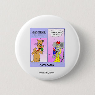 Macaron Rond 5 Cm Bouton de nouveauté de dessin animé de chat drôle