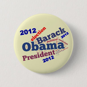 Macaron Rond 5 Cm Bouton de nuage de réélection de Barack Obama