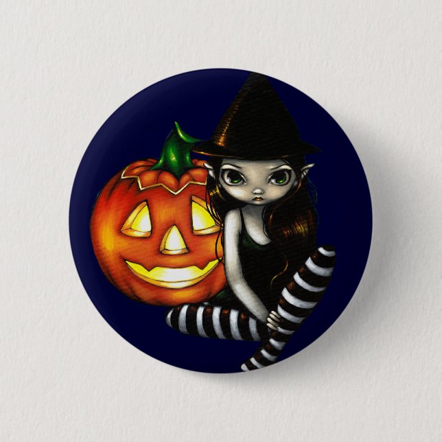 Macaron Rond 5 Cm Bouton "de nuit de Halloween" (Devant)
