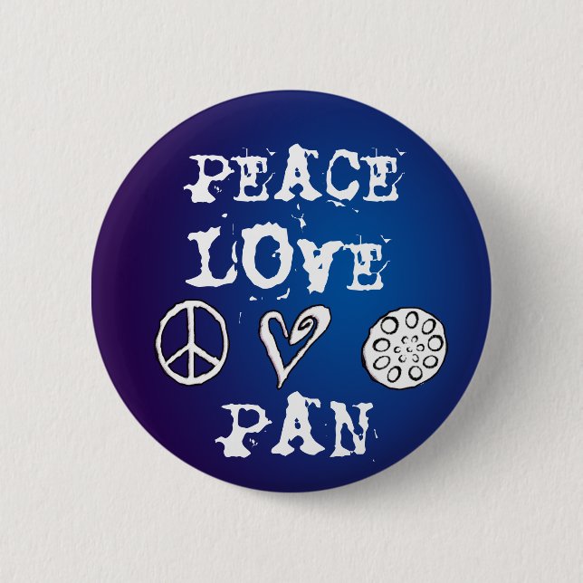 Macaron Rond 5 Cm Bouton de paix, d'amour et de casserole (Devant)