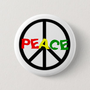Macaron Rond 5 Cm Bouton de paix de Rasta