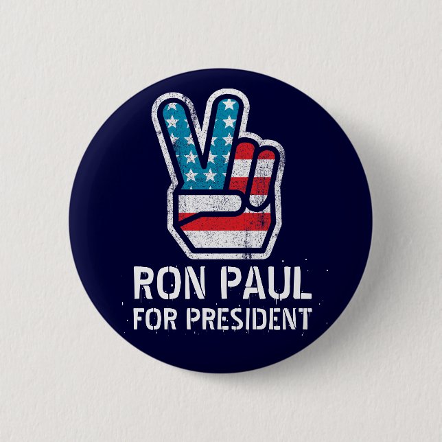 Macaron Rond 5 Cm Bouton de paix de Ron Paul (Devant)