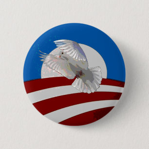 Macaron Rond 5 Cm Bouton de paix d'Obama