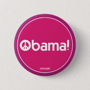 Macaron Rond 5 Cm Bouton de paix d'Obama