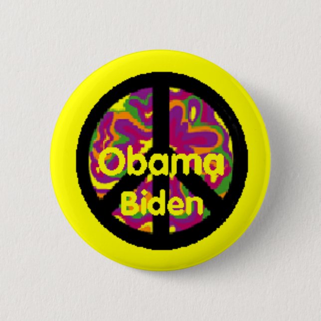 Macaron Rond 5 Cm Bouton de paix d'Obama Biden (Devant)